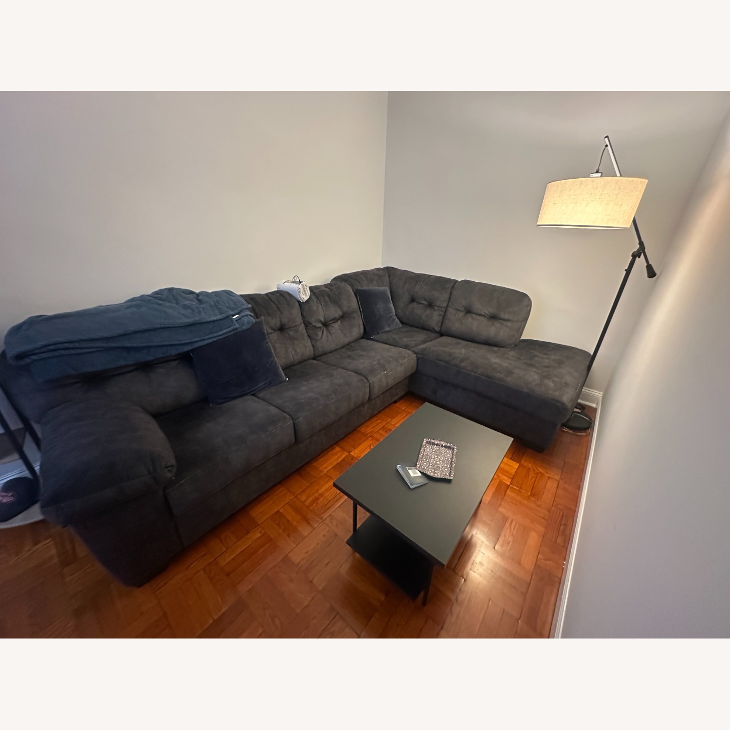 Raymour & Flanigan Dark Gray 2 Piece Sectional - image-4