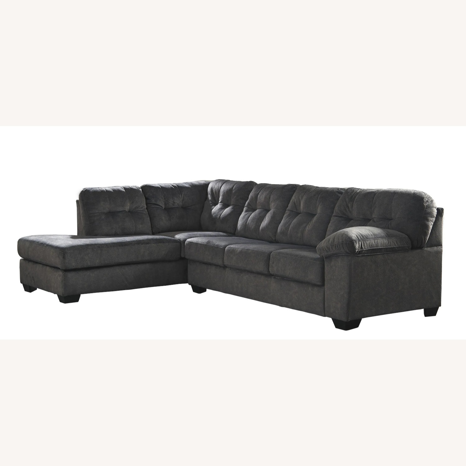 Raymour & Flanigan Dark Gray 2 Piece Sectional - image-0