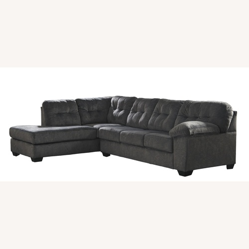 Used Raymour & Flanigan Dark Gray 2 Piece Sectional for sale on AptDeco