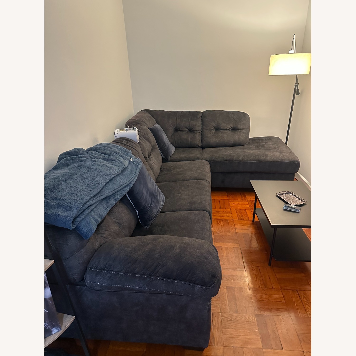 Raymour & Flanigan Dark Gray 2 Piece Sectional - image-3