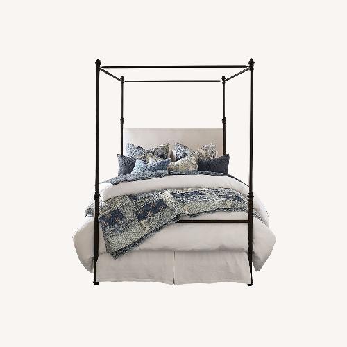 Used Pottery Barn Antonia Dark Brown Aluminum Queen Bed for sale on AptDeco