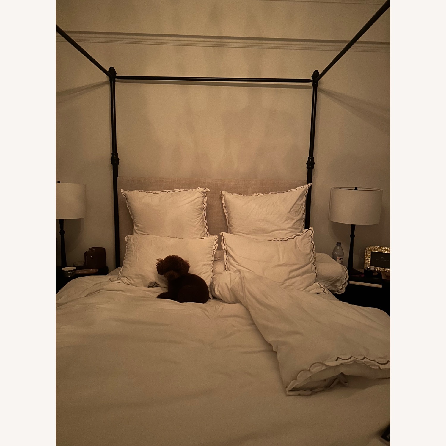 Pottery Barn Antonia Dark Brown Aluminum Queen Bed - image-2