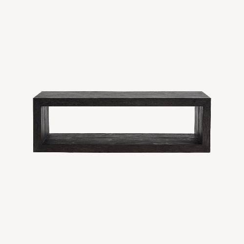 Used Pottery Barn Black Wood Coffee Table for sale on AptDeco