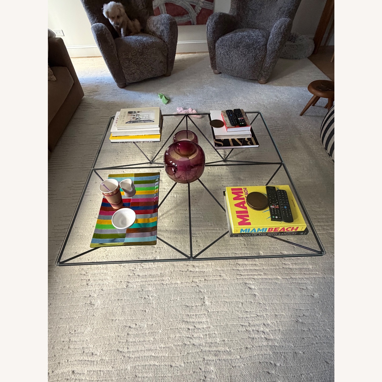 B&B Italia Alanda Glass and Steel Coffee Table - image-5