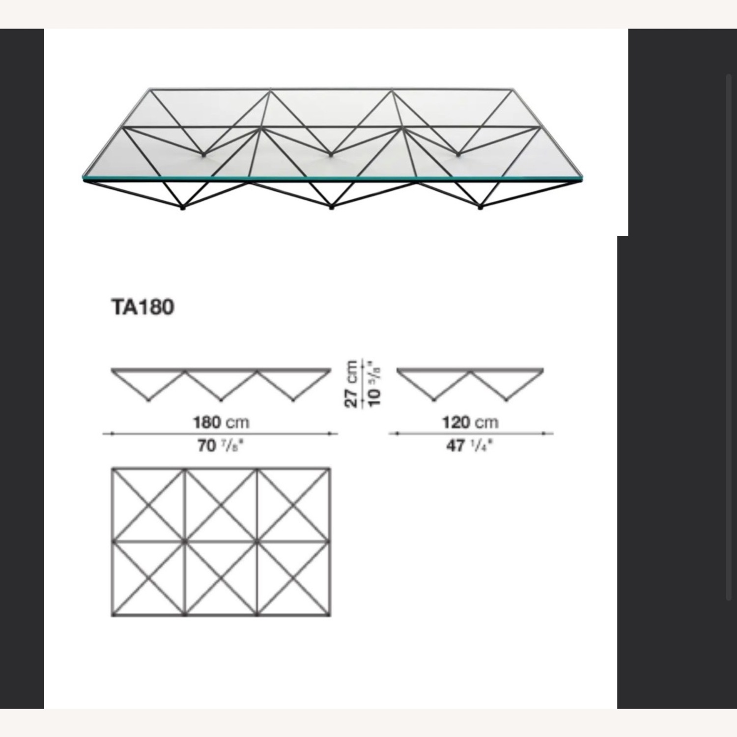 B&B Italia Alanda Glass and Steel Coffee Table - image-1
