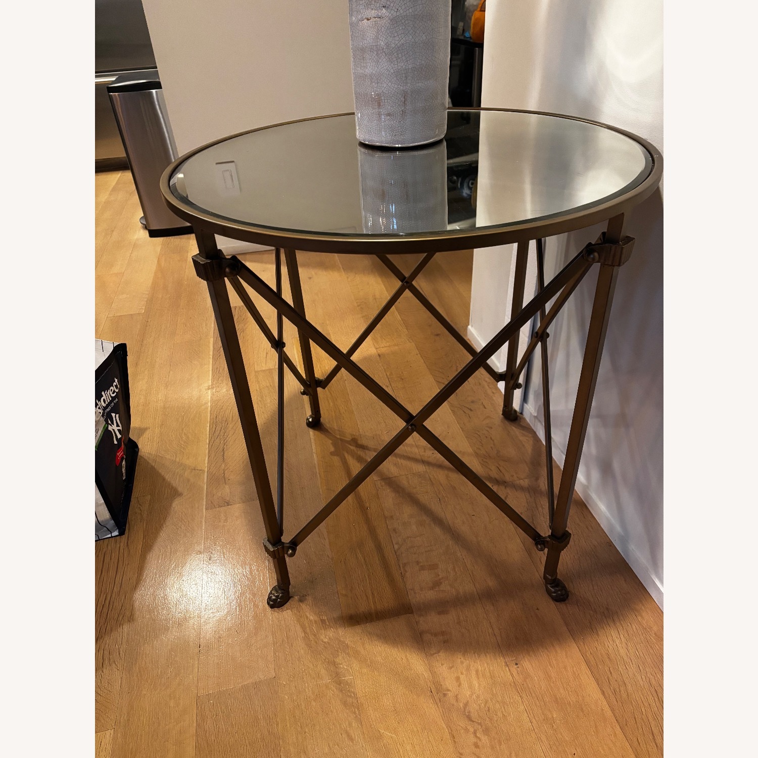 Ballard Designs Olivia Gold Mirrored Glass Side Table - image-2