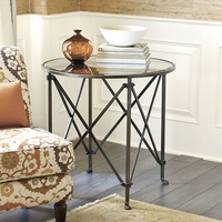 Ballard Designs Olivia Gold Mirrored Glass Side Table
