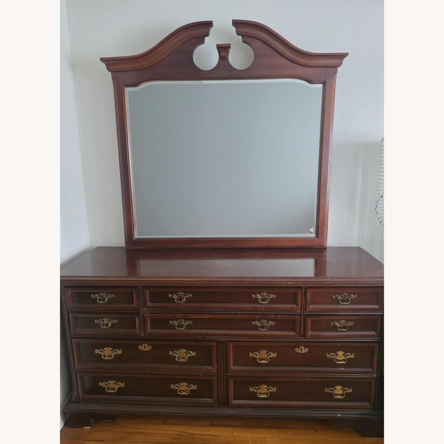 Vintage/Antique Finds Dark Brown Wood Queen Bed - image-3