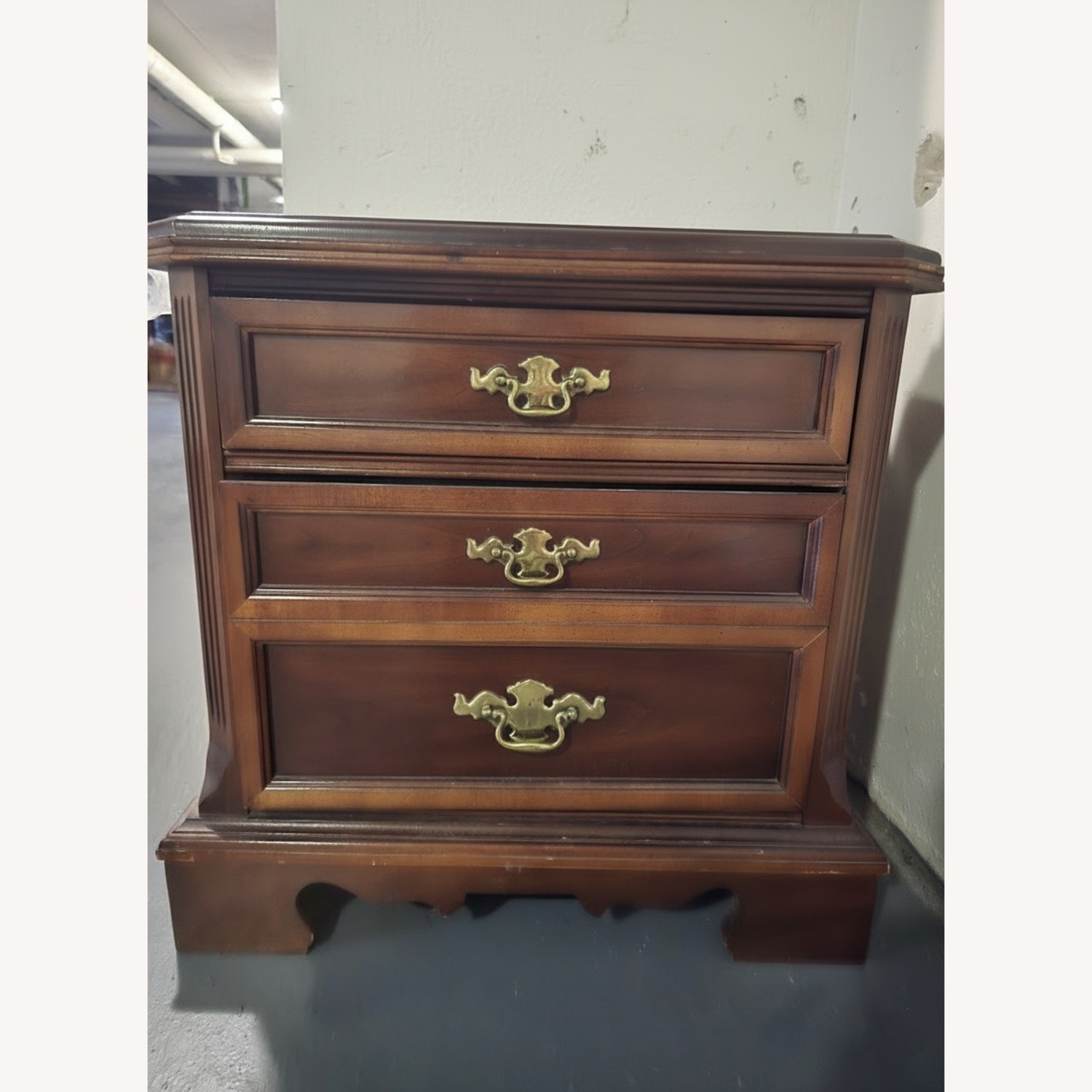 Vintage/Antique Finds Dark Brown Wood Queen Bed - image-1