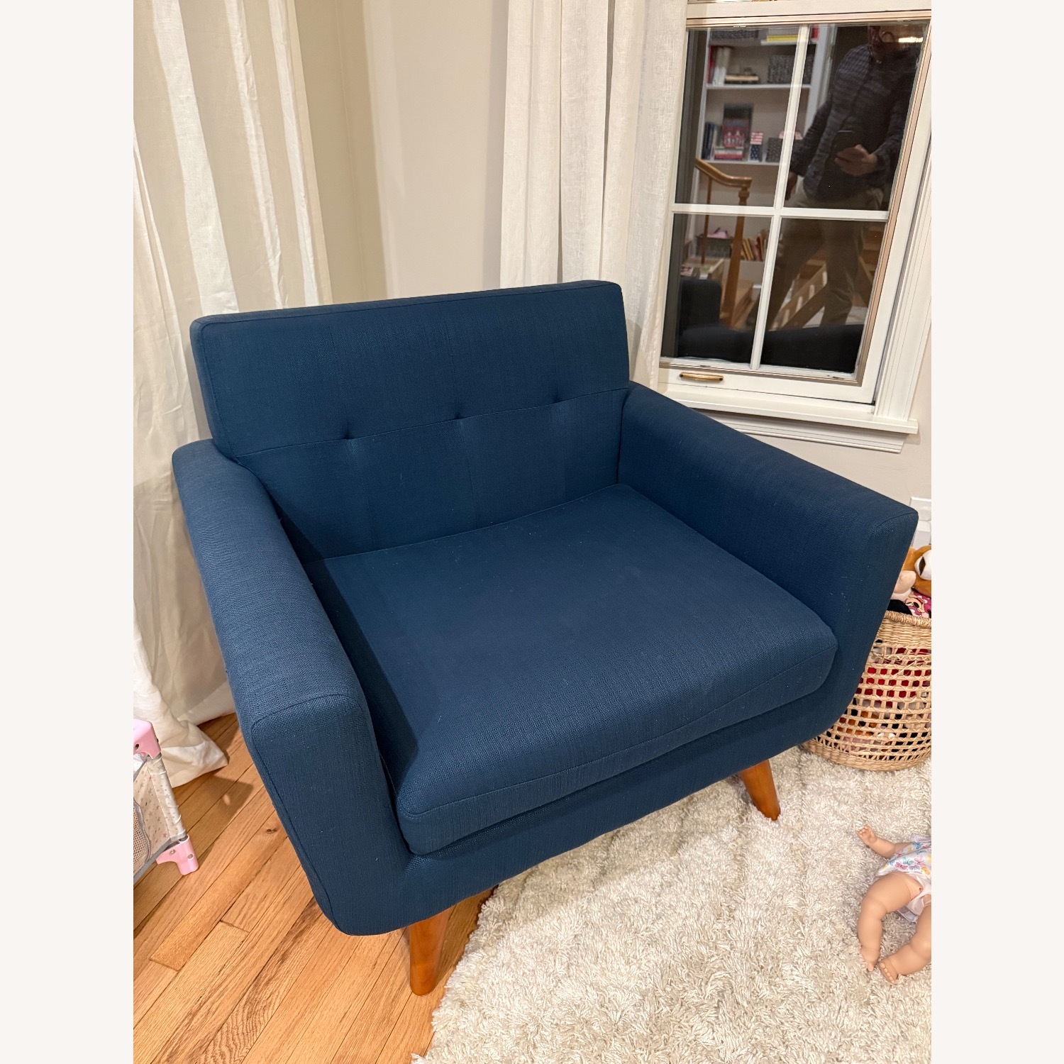 Modway Blue Fabric Armchair - image-1