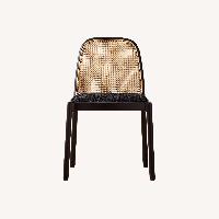 CB2 Nadia Black Rattan Dining Chairs