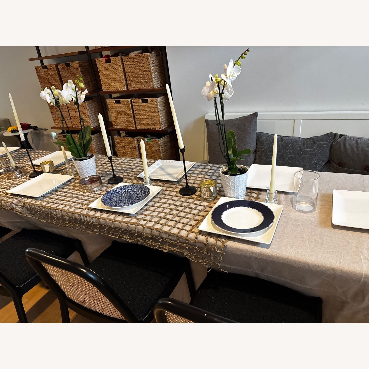 CB2 Nadia Black Rattan Dining Chairs - image-4