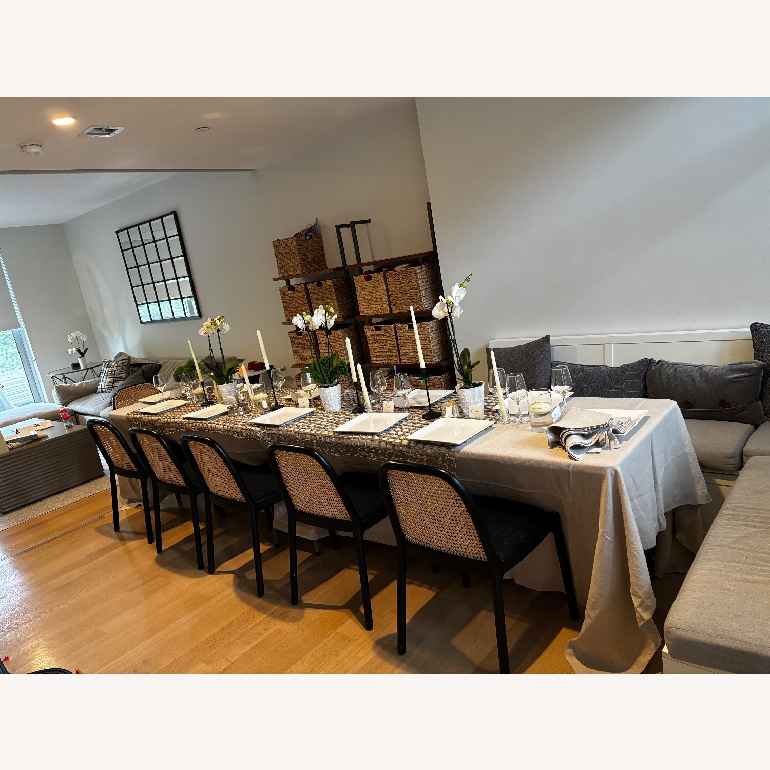 CB2 Nadia Black Rattan Dining Chairs - image-3