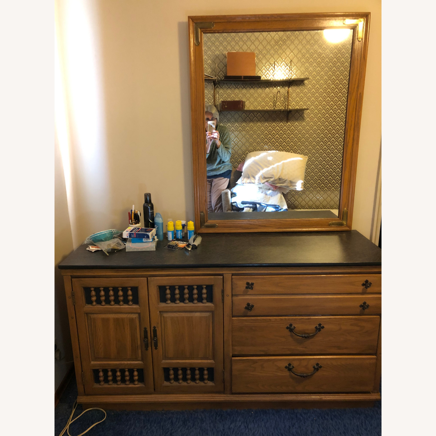 Vintage Dresser with Mirror - image-2