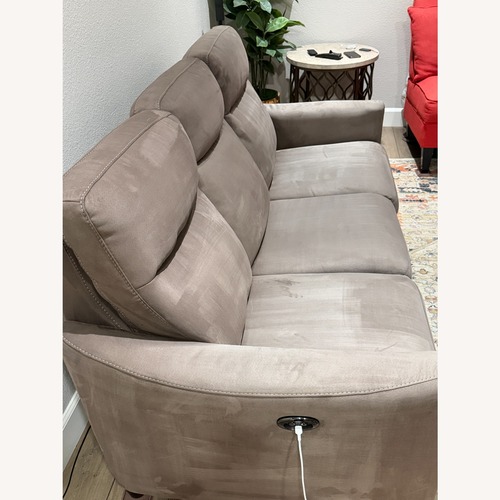 Used Living Spaces Melina Light Brown Fabric 3+ Seater Sofa for sale on AptDeco