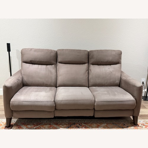 Used Living Spaces Melina Light Brown Fabric 3+ Seater Sofa for sale on AptDeco