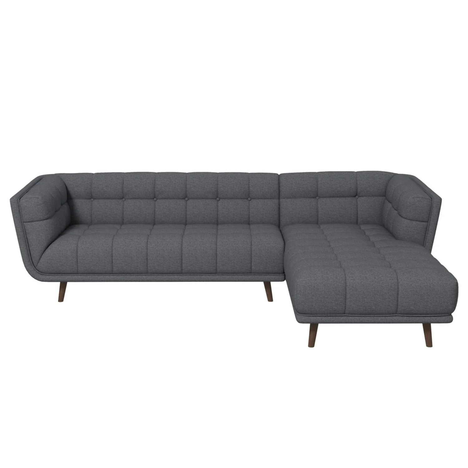 Kano Ash Gray Fabric Sectional Sofa - image-0