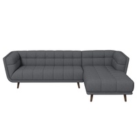Kano Ash Gray Fabric Sectional Sofa