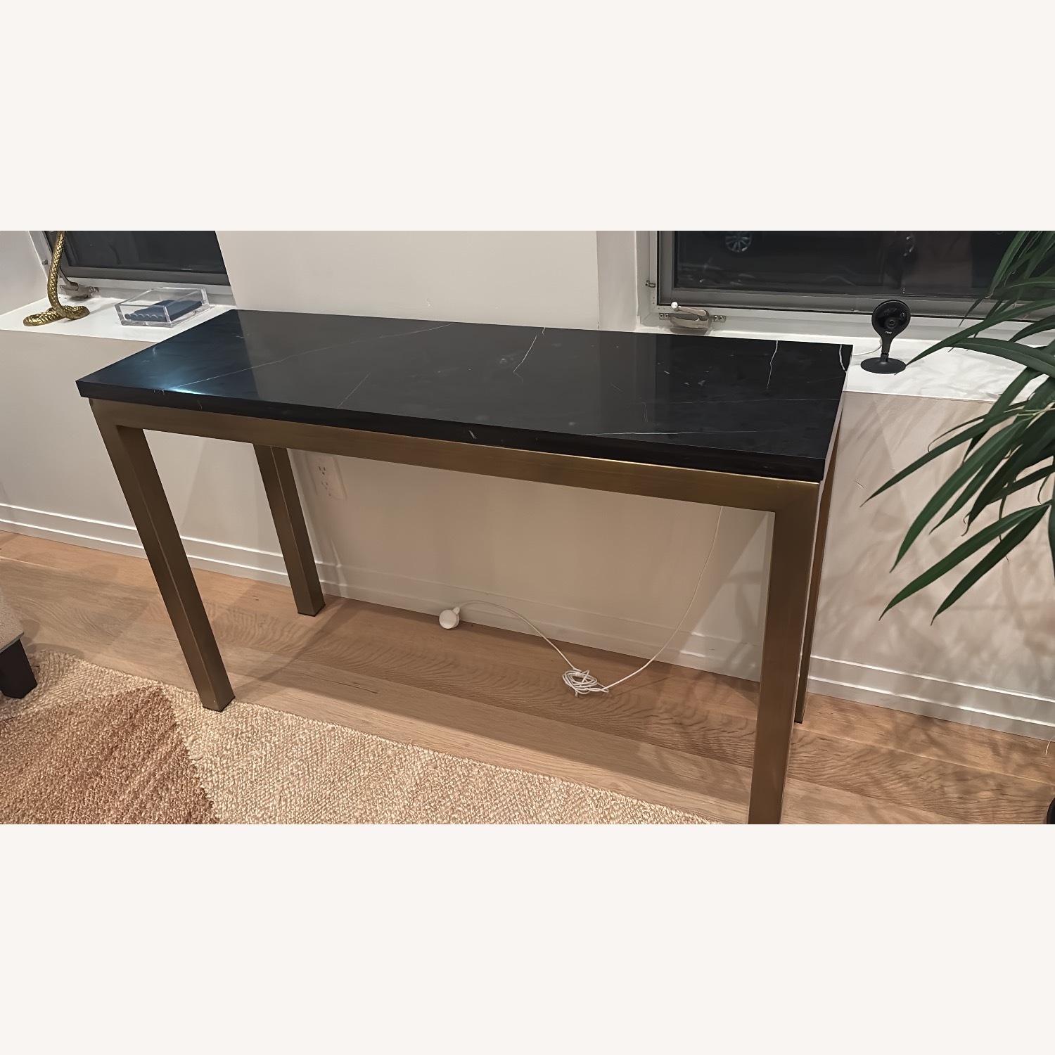 CB2 Black Marble Side Table - image-3