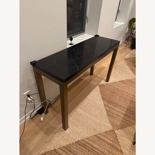 Used CB2 Black Marble Side Table for sale on AptDeco