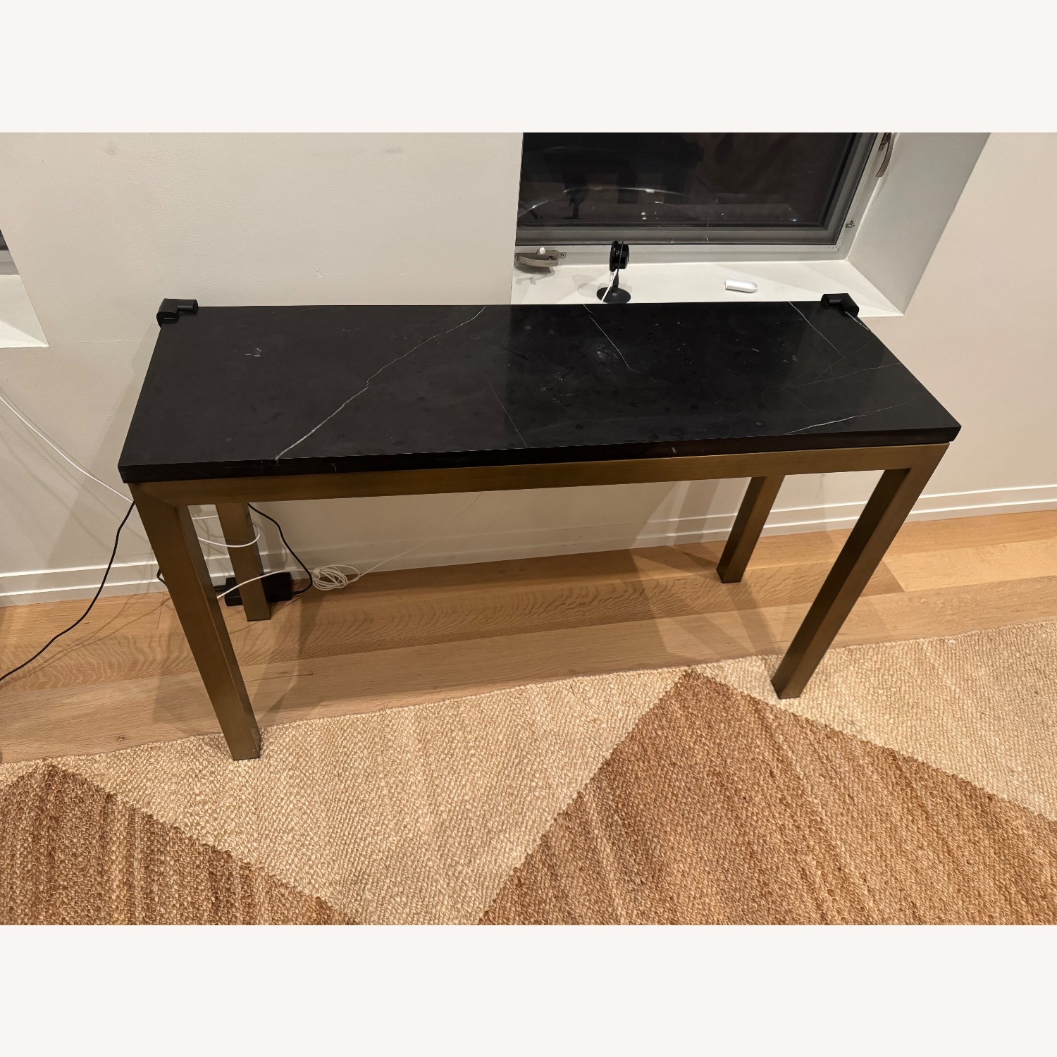 CB2 Black Marble Side Table - image-2