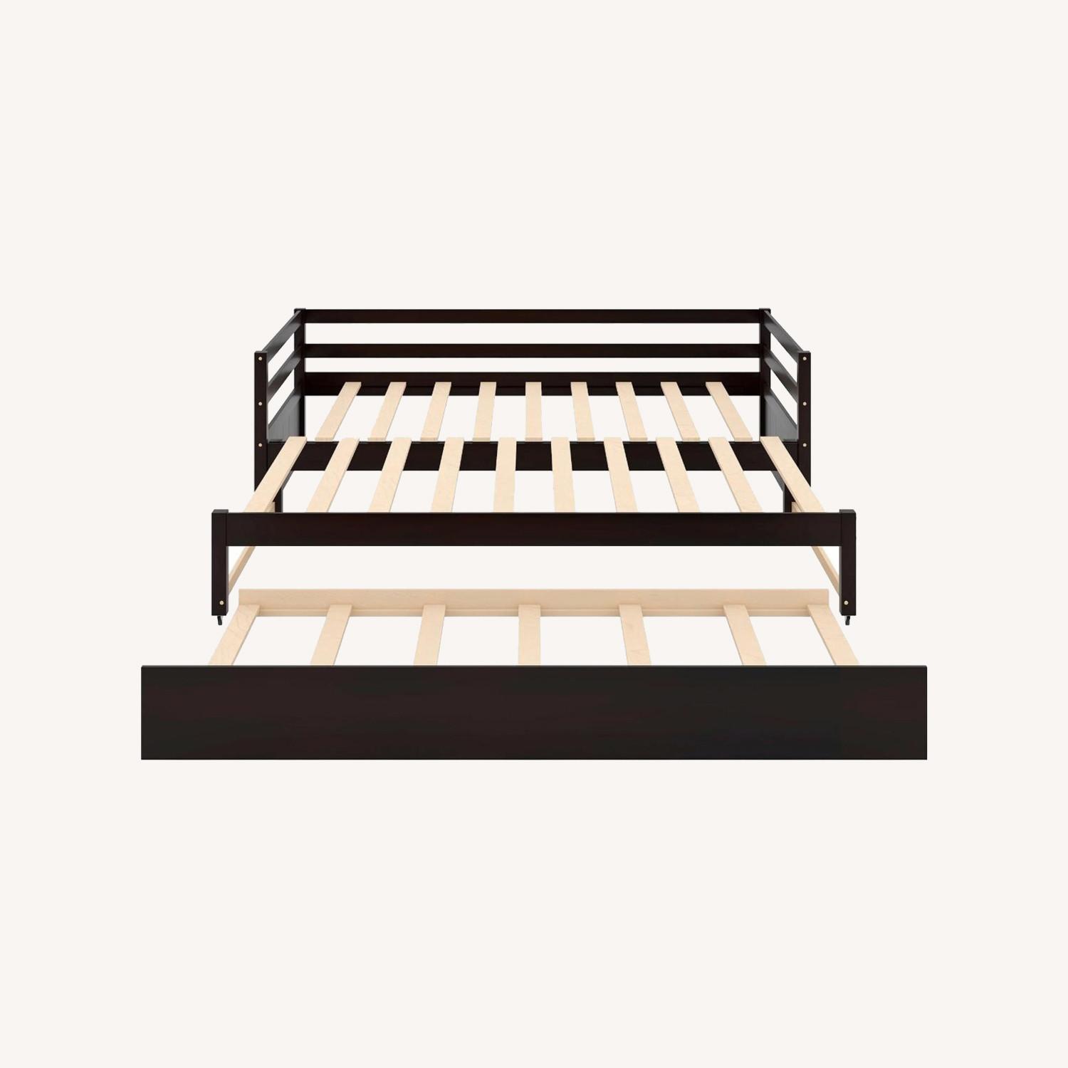 Dark Brown Wood Daybed - image-0