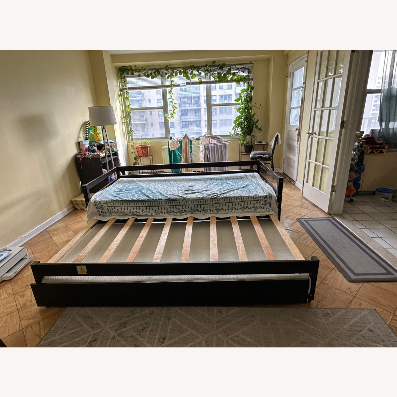 Dark Brown Wood Daybed - image-1