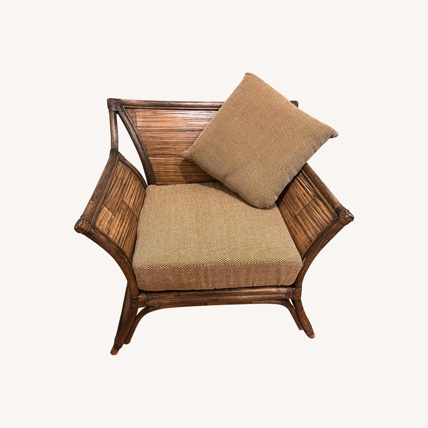 Natural Rattan Armchair - image-0