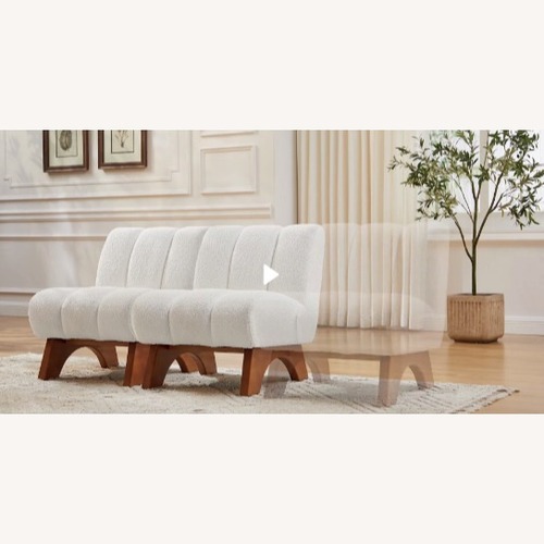 Used Pair of Modern Accent Chairs W Slip Covers for sale on AptDeco