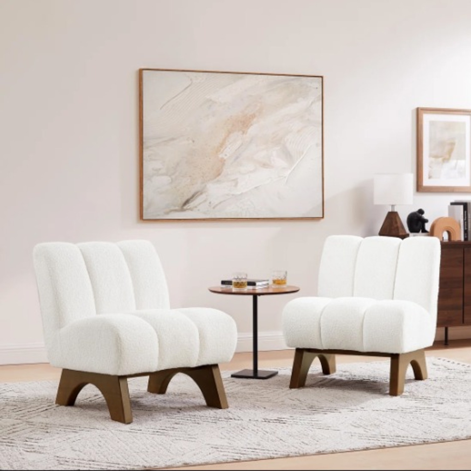 Pair of Modern Accent Chairs W Slip Covers - image-2
