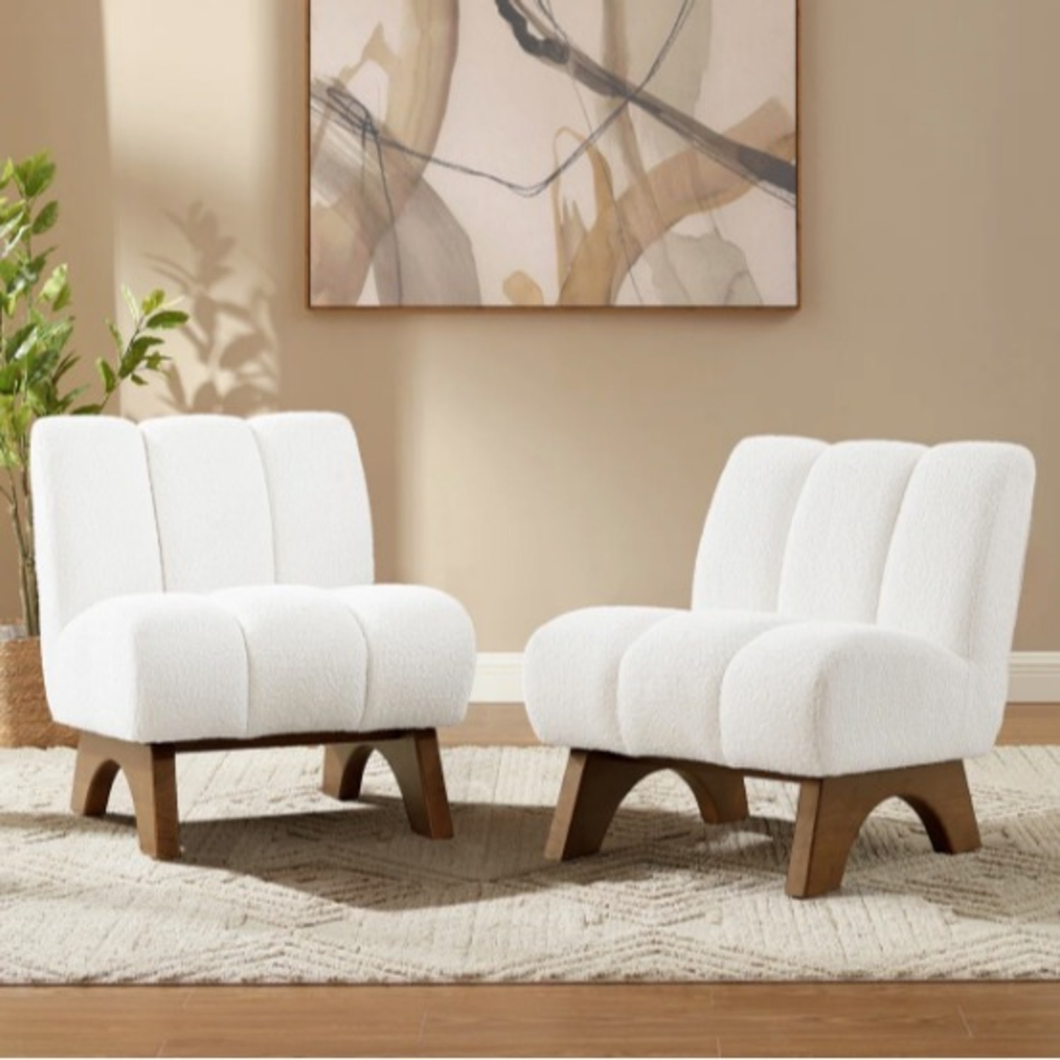 Pair of Modern Accent Chairs W Slip Covers - image-6