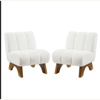 Pair of Modern Accent Chairs W Slip Covers