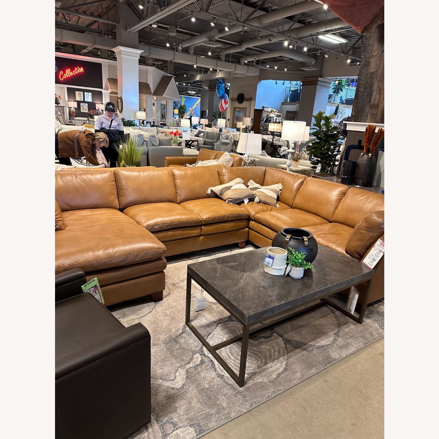 Sierra Camel Brown Leather 3 Piece Sectional - image-3