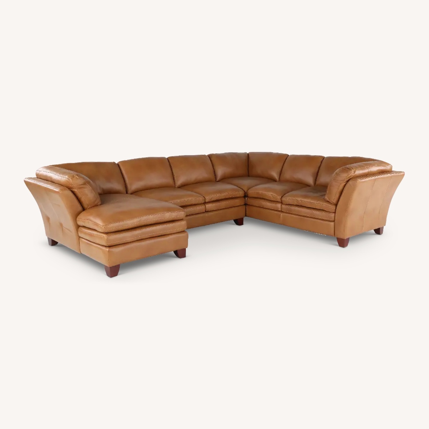 Sierra Camel Brown Leather 3 Piece Sectional - image-4