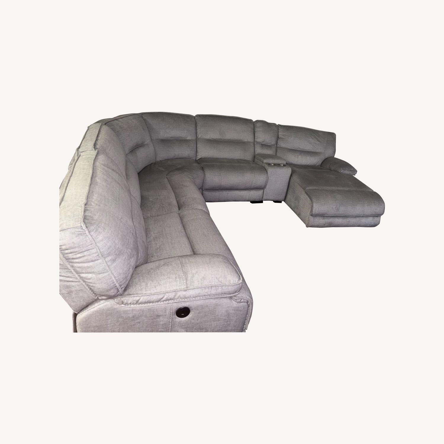 Vintage/Antique Silver Fabric 3+ Seater Sofa - image-0