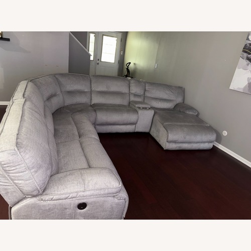 Used Vintage/Antique Silver Fabric 3+ Seater Sofa for sale on AptDeco