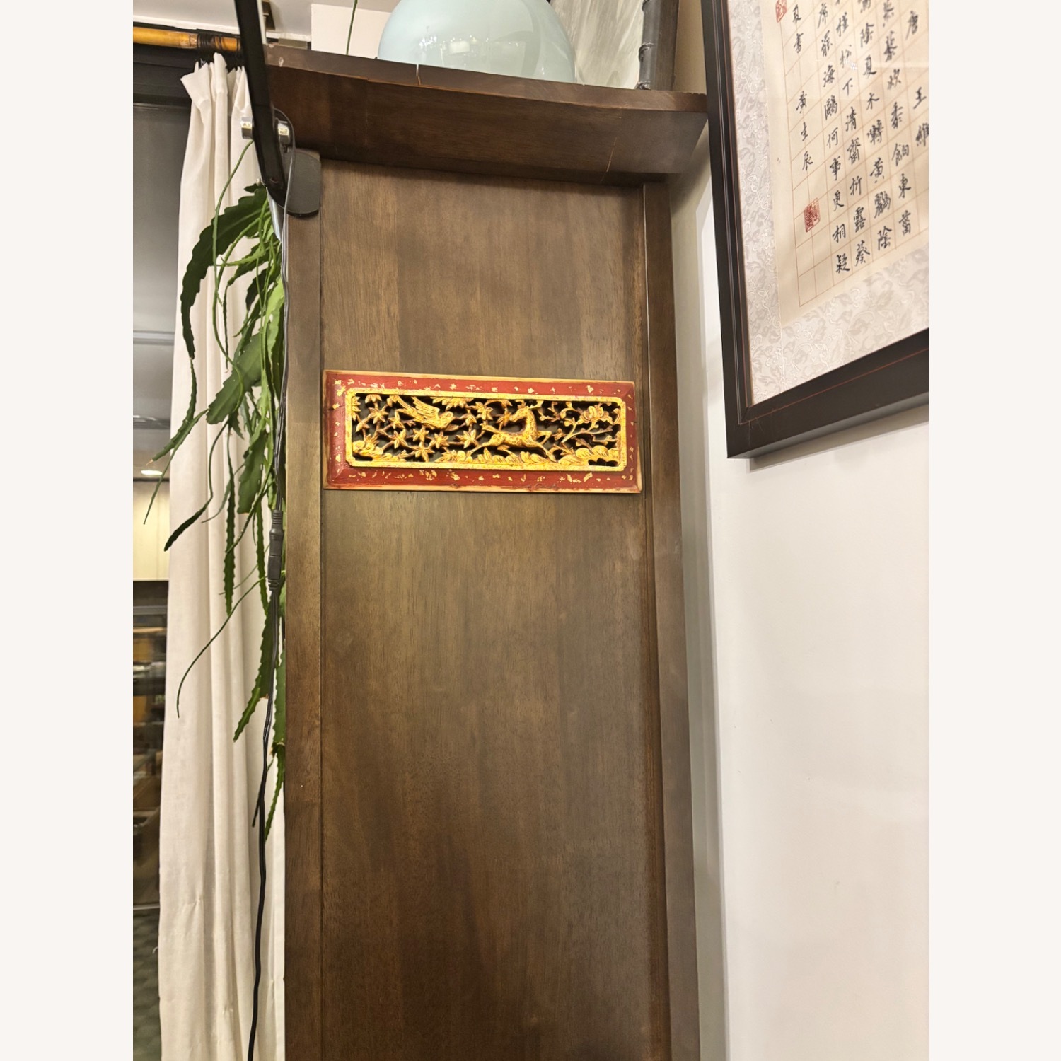 Black Wood Wall Shelf - image-1