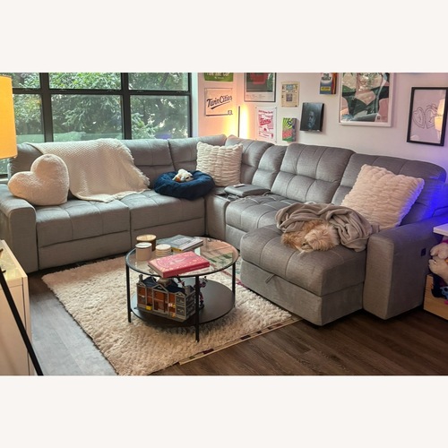 Used Light Gray Power Sectional for sale on AptDeco
