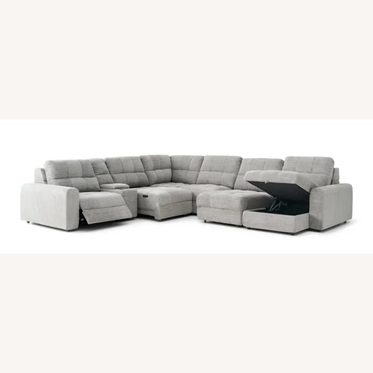 Light Gray Power Sectional - image-2