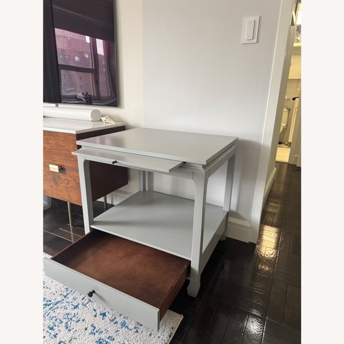 Used Ballard Designs Sophie Side Table, Blue Gray for sale on AptDeco