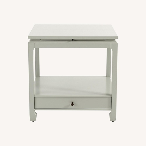 Used Ballard Designs Sophie Side Table, Blue Gray for sale on AptDeco
