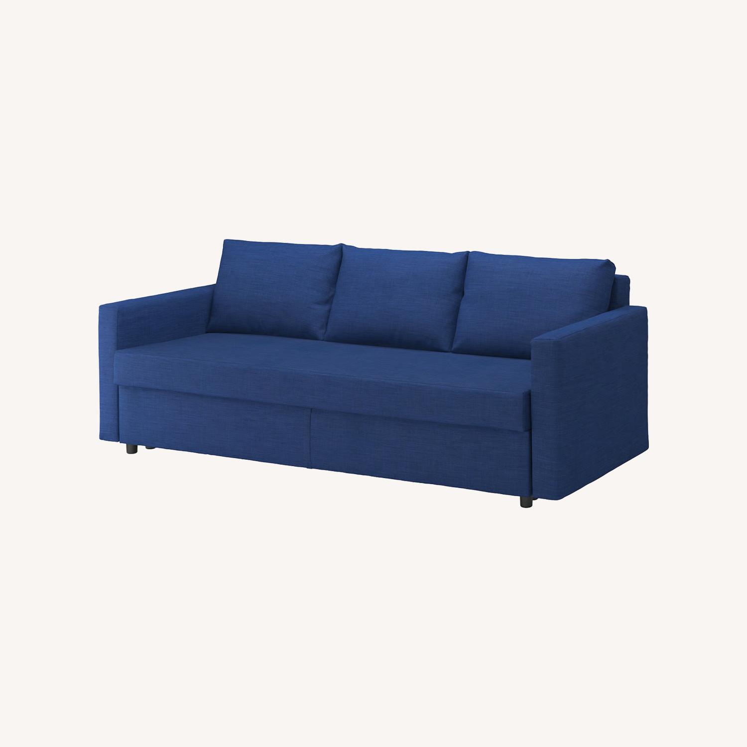 IKEA Friheten Blue Fabric Sleeper Sofa - image-0