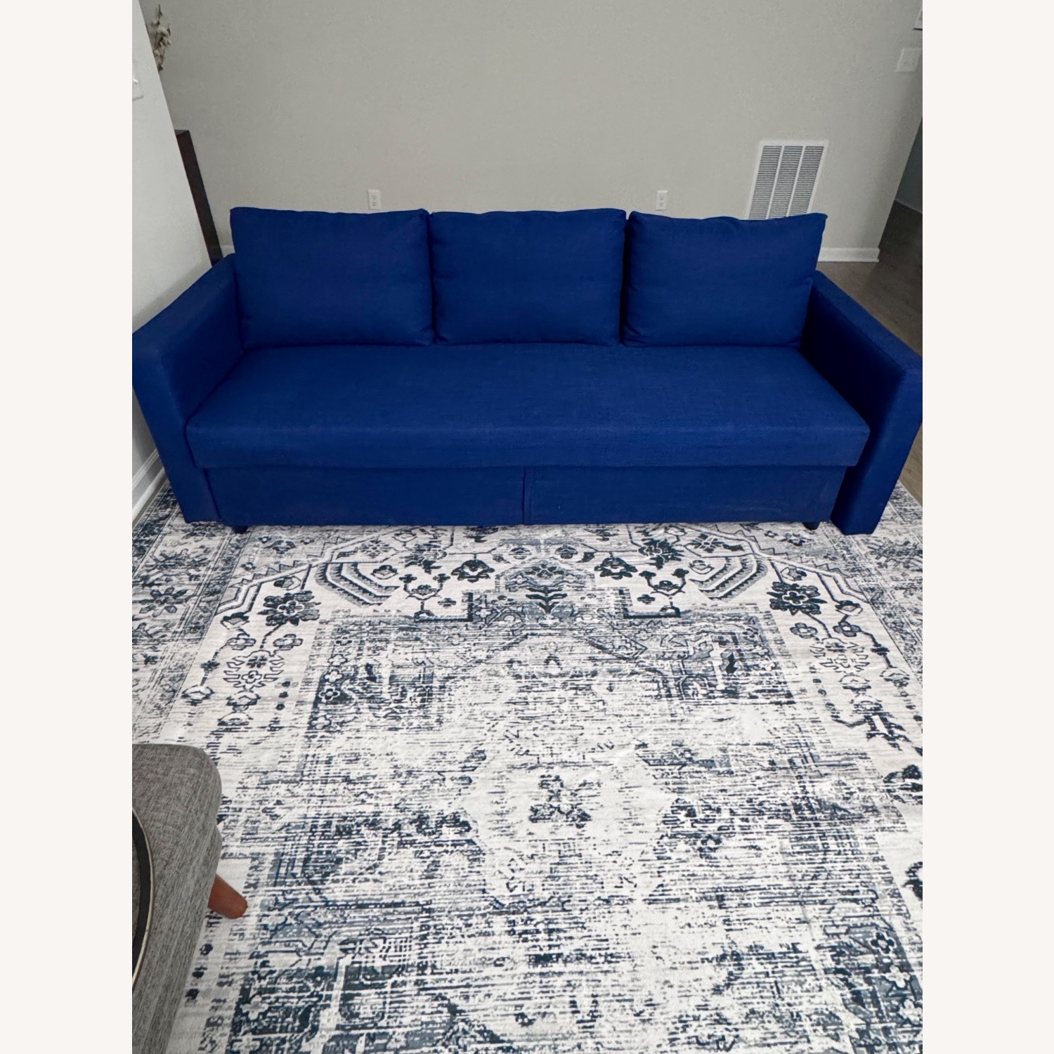 IKEA Friheten Blue Fabric Sleeper Sofa - image-1