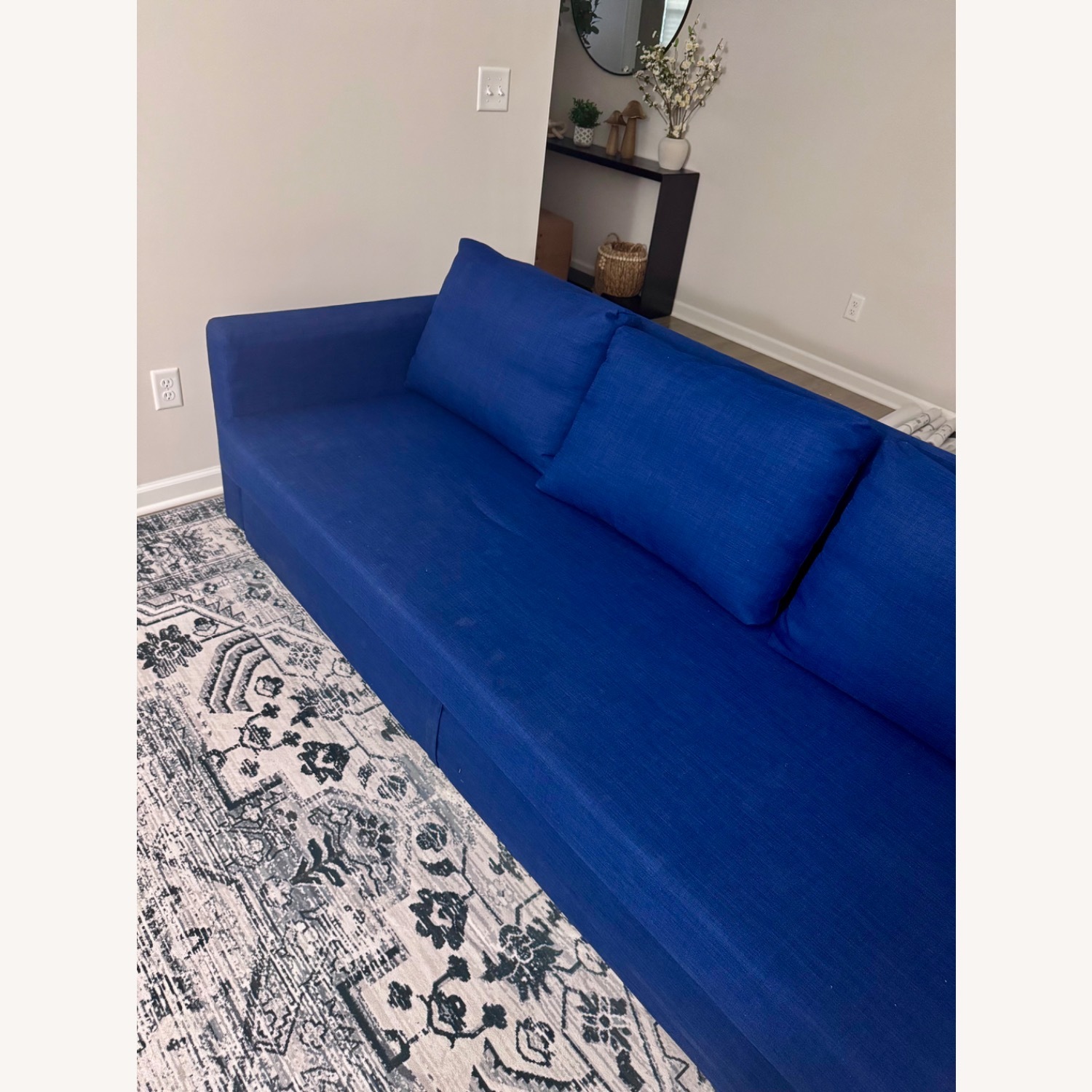 IKEA Friheten Blue Fabric Sleeper Sofa - image-3