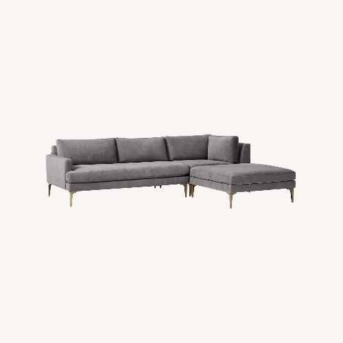 Used West Elm Andes Light Gray Fabric 3+ Piece Sectional for sale on AptDeco