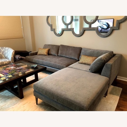 Used West Elm Andes Light Gray Fabric 3+ Piece Sectional for sale on AptDeco