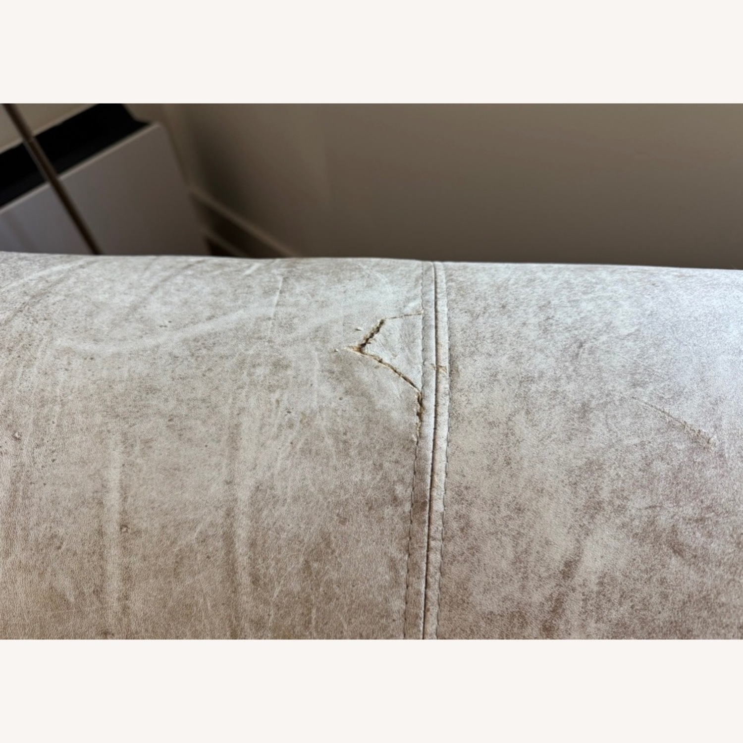 Light Brown Leather 3+ Seater Sofa - image-5