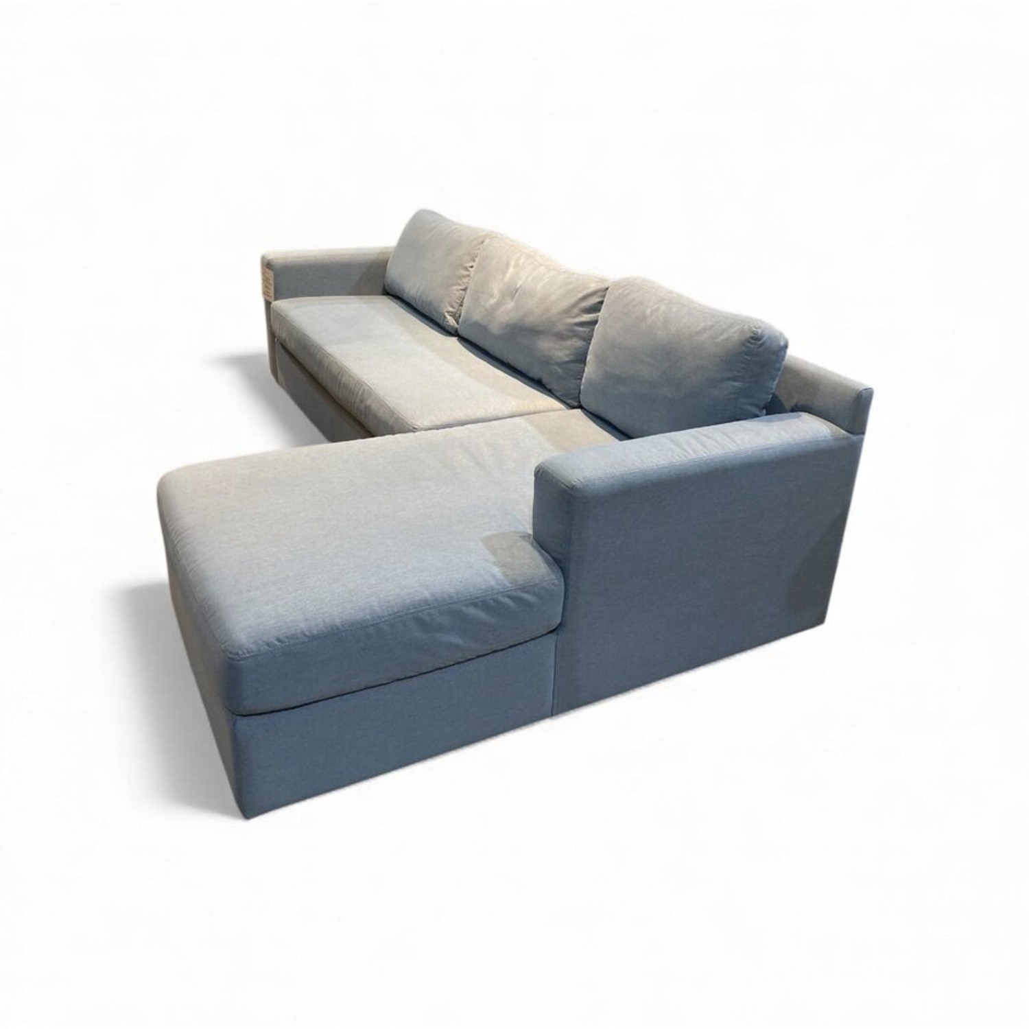 Shasta Chambray Square Arm W Chaise Sectional - image-0