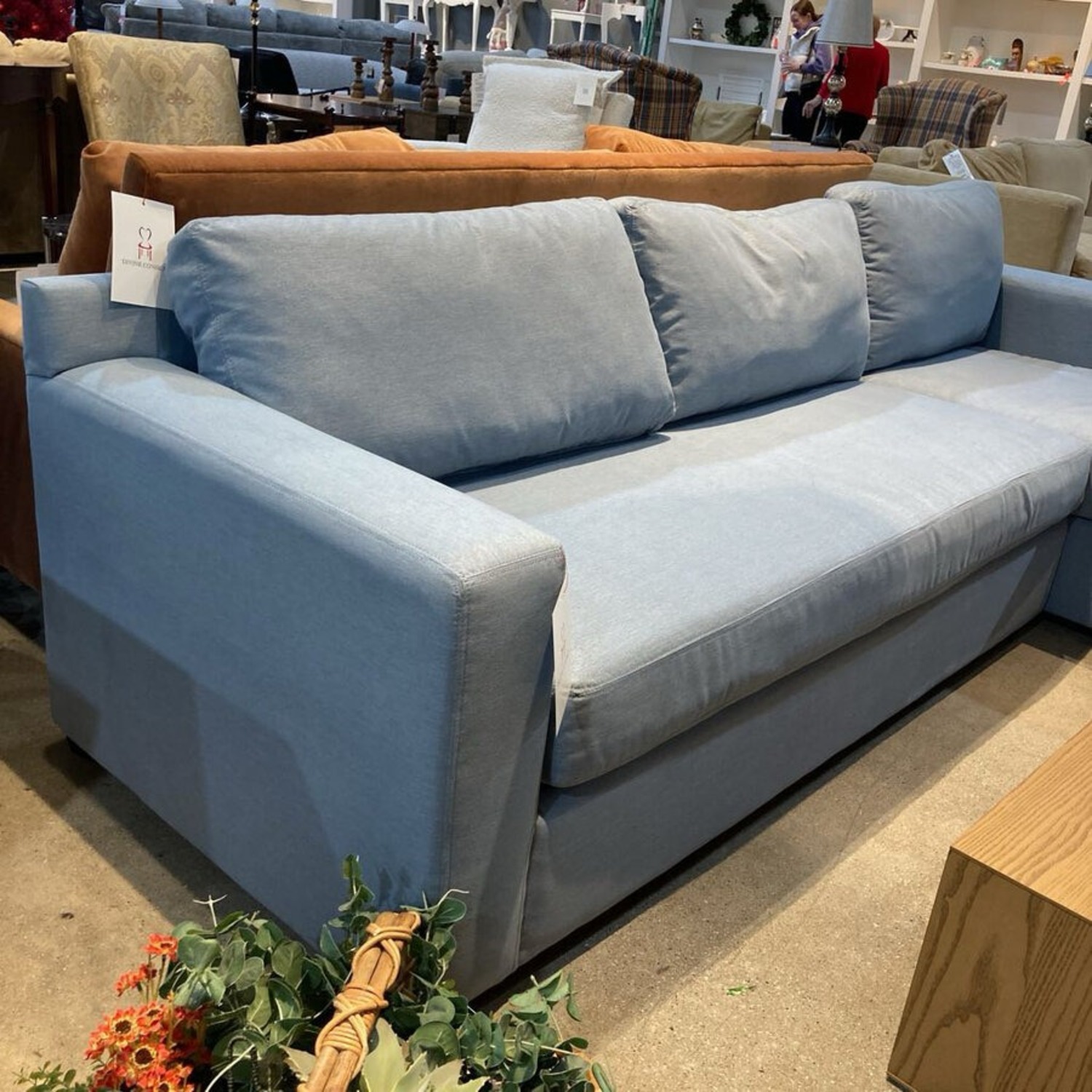 Shasta Chambray Square Arm W Chaise Sectional - image-2
