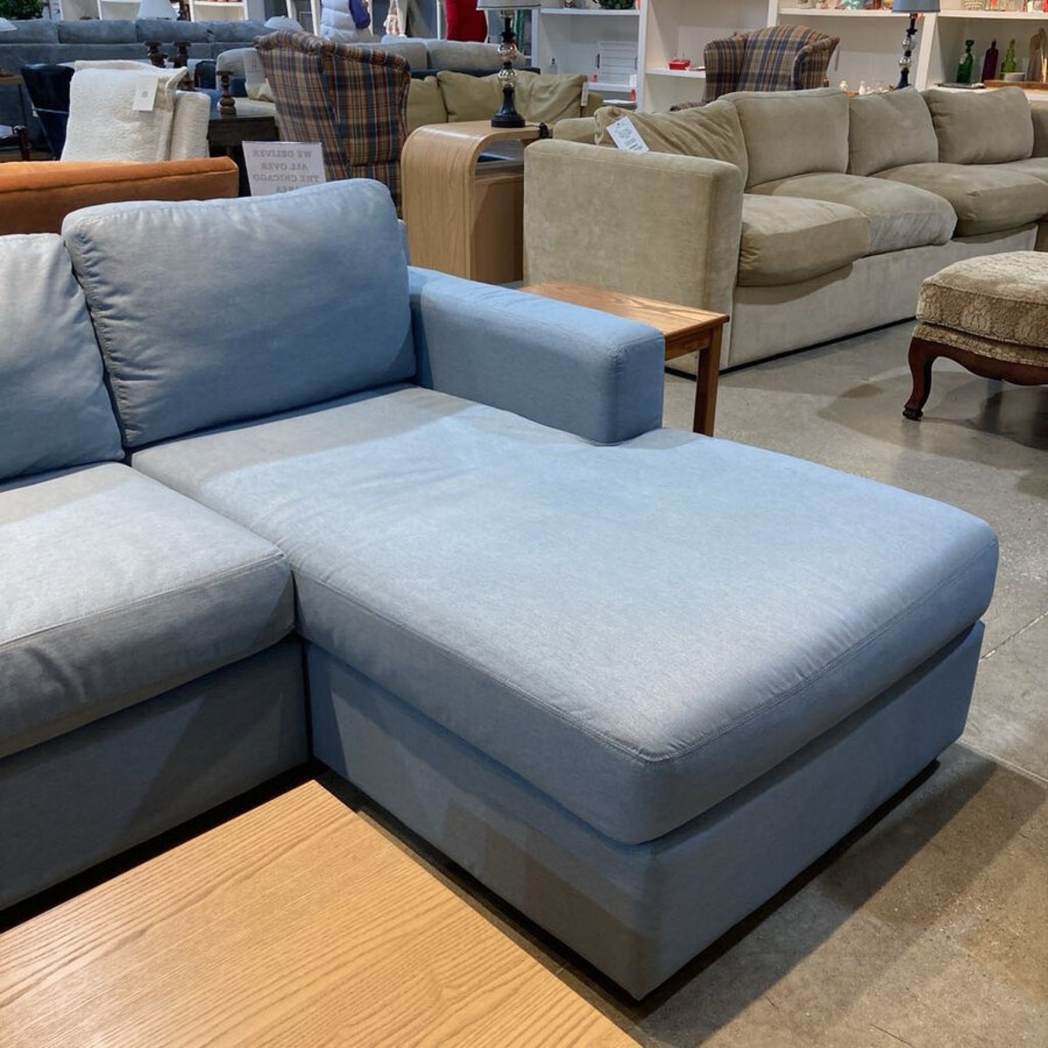 Shasta Chambray Square Arm W Chaise Sectional - image-3